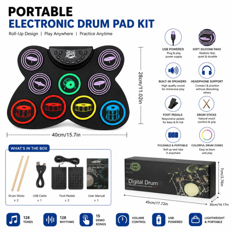 Electronic Drum Pad Kit