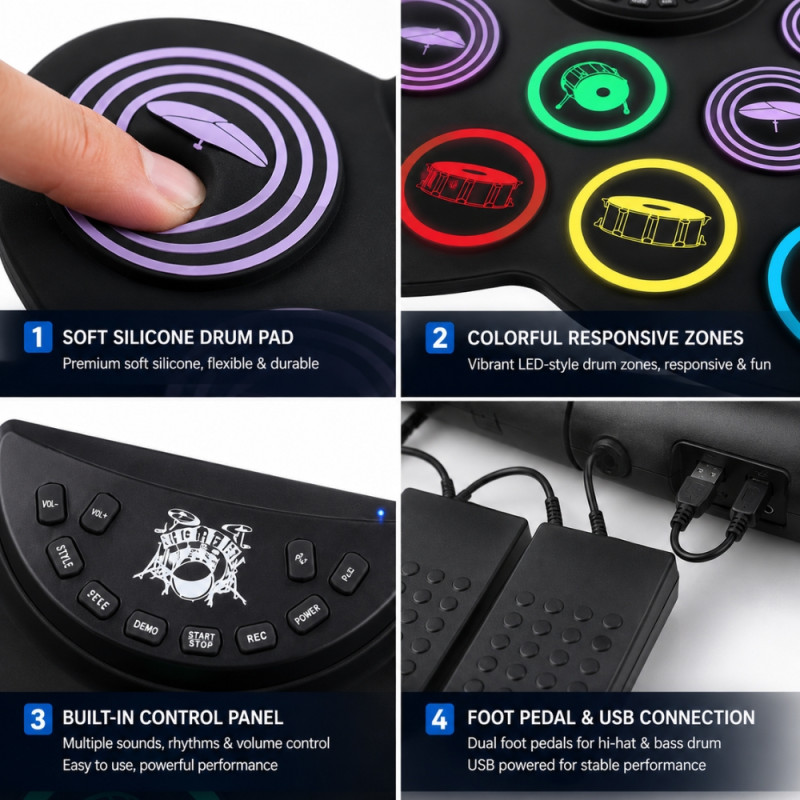 Electronic Drum Pad Kit