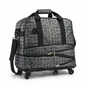 54cm Black & Gray Patterned Rolling Duffel Bag – Stylish Travel Tote