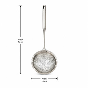 Frying Strainer with Handle – Black (42x16cm)