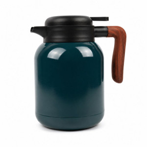 Professional Dark Teal Thermal Coffee Pot & Tea Flask – Stainless Steel with Wood-Style Handle Professional Dark Teal Thermal Coffee Pot & Tea Flask – Stainless Steel with Wood-Style Handle