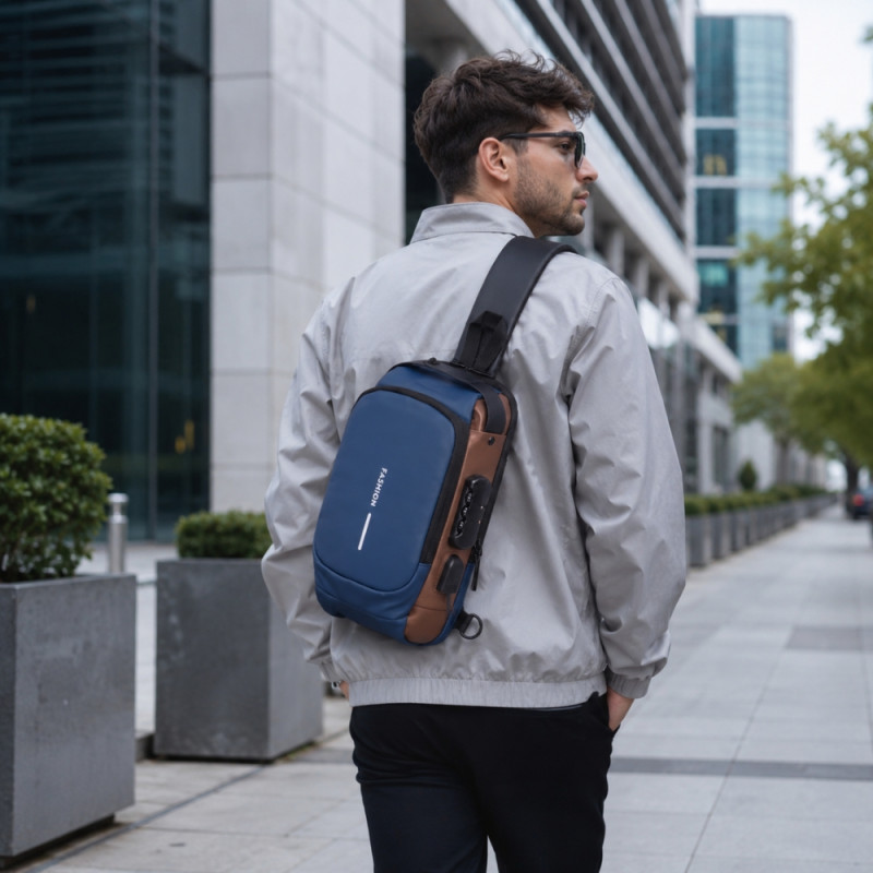 Premium Anti Theft Crossbody Sling Bag With USB Charging Port and Combination Lock

