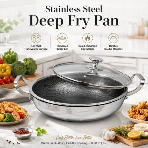 Professional Non-Stick Frying Pan – Silver Heat-Resistant (11x43cm)