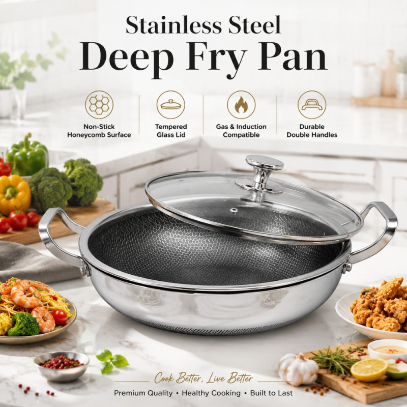 Professional Non-Stick Frying Pan – Silver Heat-Resistant (11x43cm)