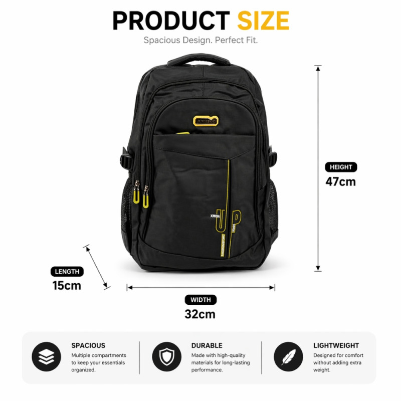 Urban Elite High-Capacity Backpack – Stealth Black (47cm)