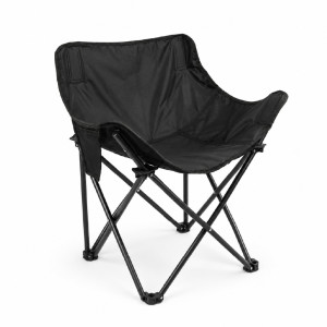 Compact Cross-Legged Outdoor Folding Chair for Camping (68x40cm) – Black