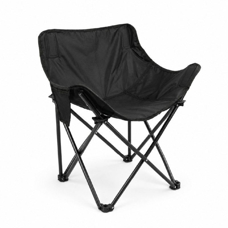 Compact Cross-Legged Outdoor Folding Chair for Camping (68x40cm) – Black