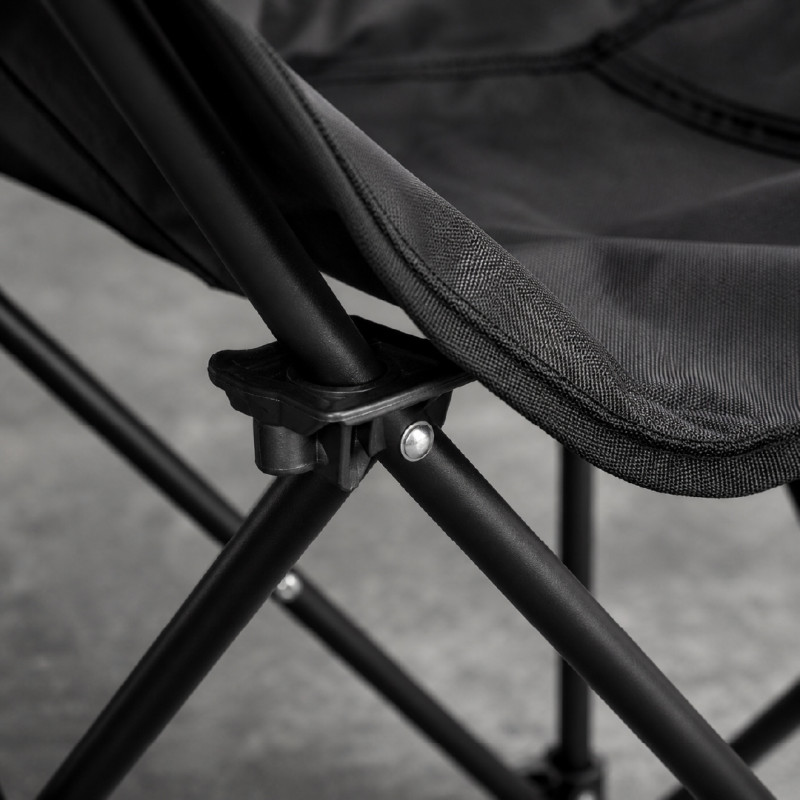 Compact Cross-Legged Outdoor Folding Chair for Camping (68x40cm) – Black