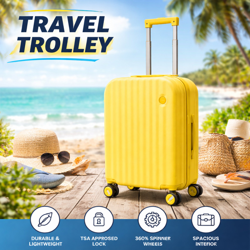 Airlen Premium 24-Inch Lightweight PP Trolley Suitcase – Medium