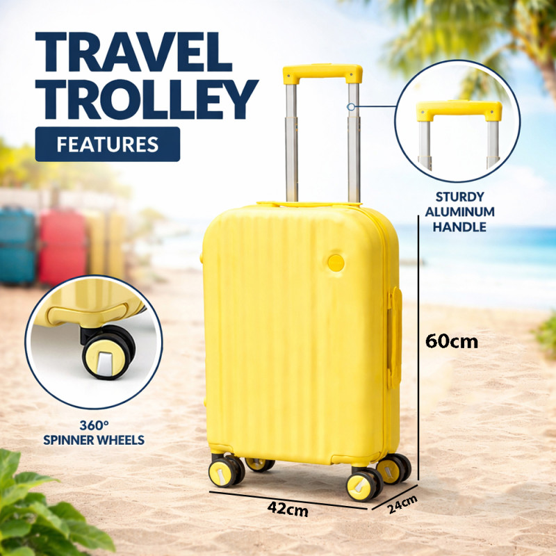 Airlen Premium 24-Inch Lightweight PP Trolley Suitcase – Medium