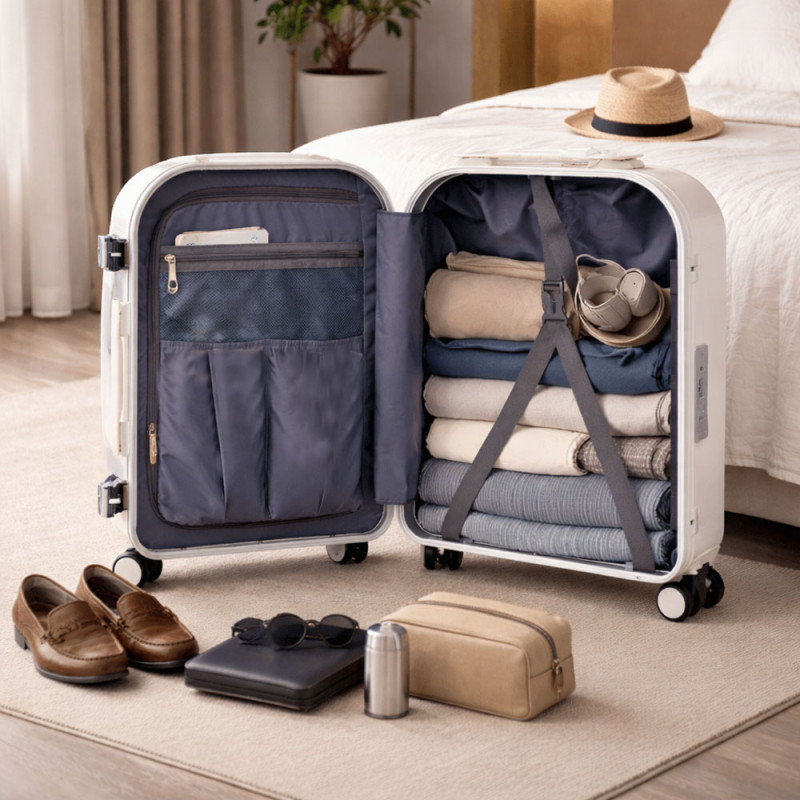 Airlen 20-Inch Premium ABS Hard Shell Trolley – Cream