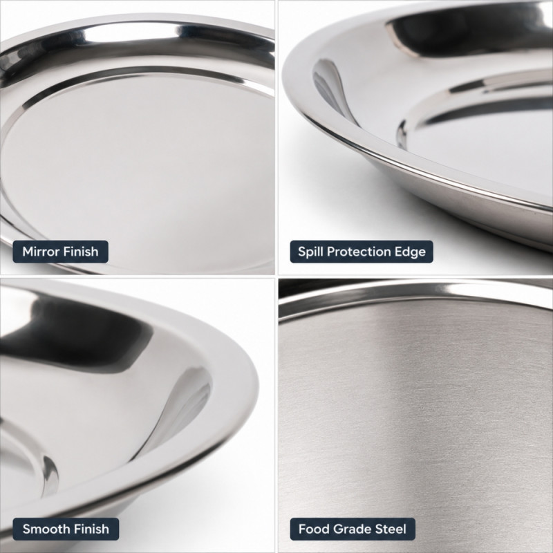 Premium Dinnerware Plate Set – silver Elegant Design (27 x 2.5cm)