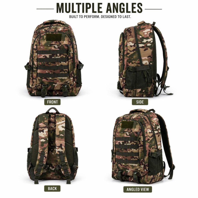 Elite Tactical Camouflage Backpack – Olive Green ($53\text{cm}$)