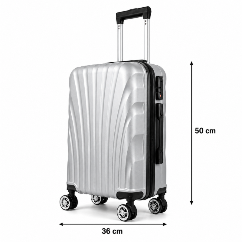 Silver Trolley Suitcase - 50cm