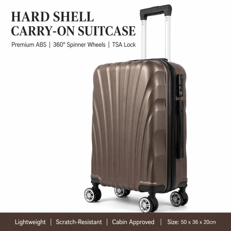 Urban Navigator 20" Hardshell Spinner Trolley – Camel Brown