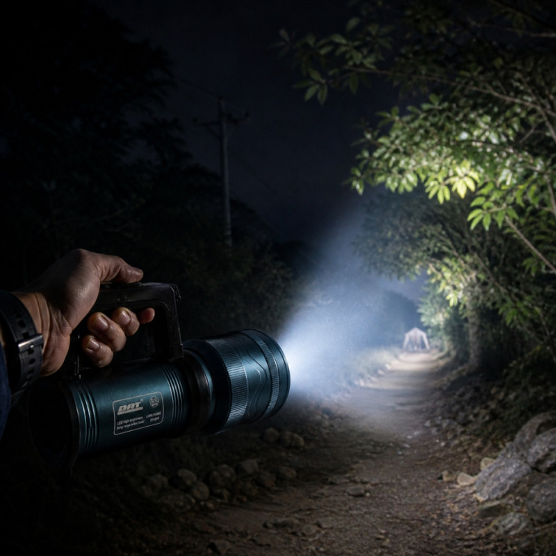 High-Power Rechargeable LED Searchlight – Grey (21cm)