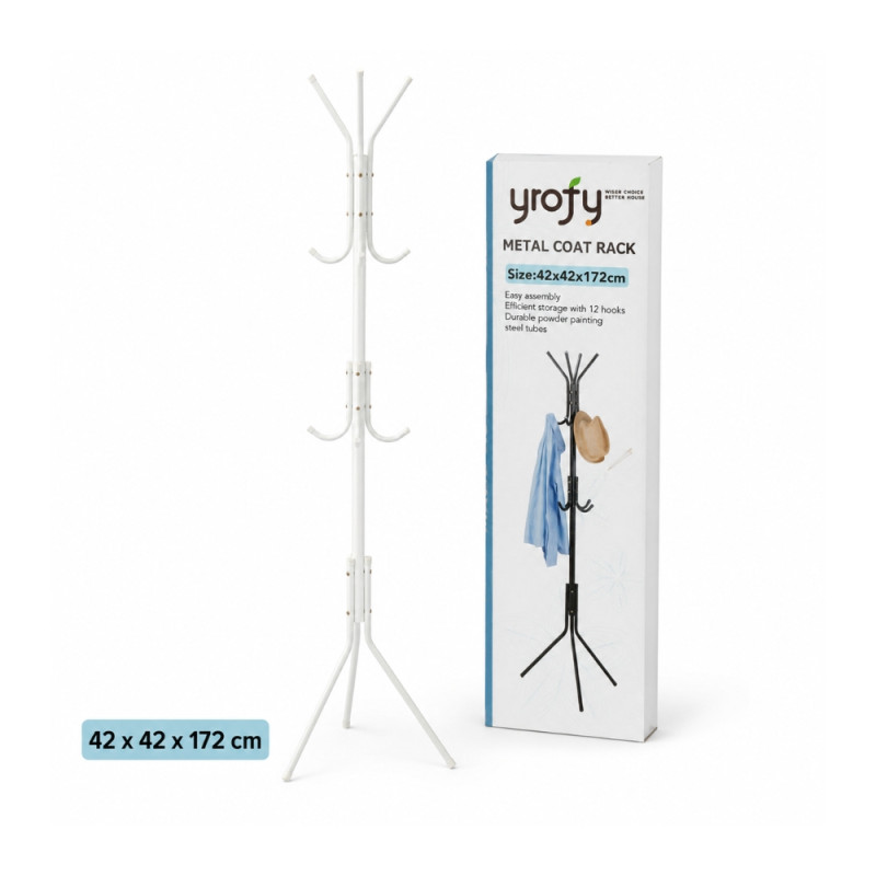 Metal Coat Rack – White (Compact)