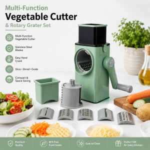 Professional Generic high-quality multi-function rotary hand-held vegetab... – Light Green (27x13x7cm)
