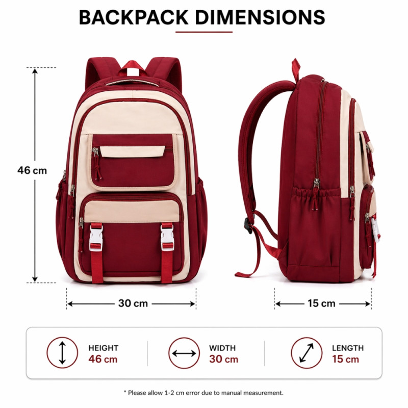 Urban Versatile Large-Capacity Backpack – Multi-Pocket Daily Daypack (46cm)