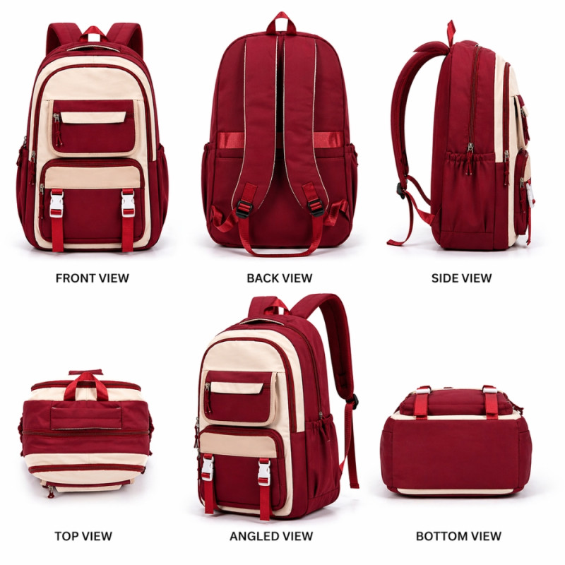 Urban Versatile Large-Capacity Backpack – Multi-Pocket Daily Daypack (46cm)