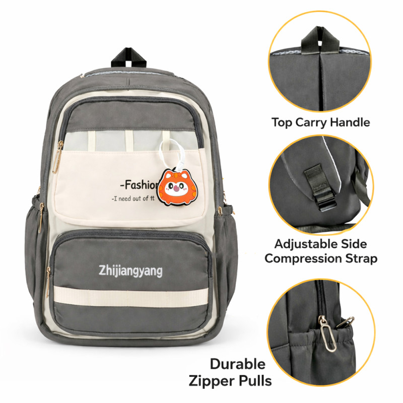 Professional Slim Business & Laptop Backpack – Grey & Ivory (46cm)