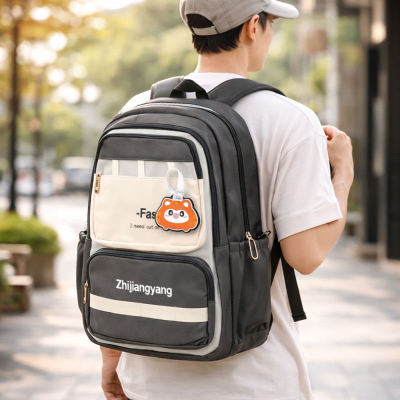 Professional Slim Business & Laptop Backpack – Grey & Ivory (46cm)