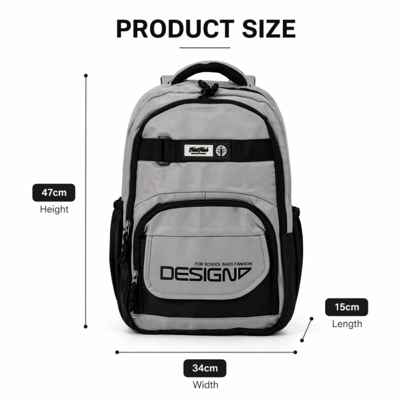 Urban Fusion Two-Tone Backpack – Slate Gray & Onyx Black (47cm)
