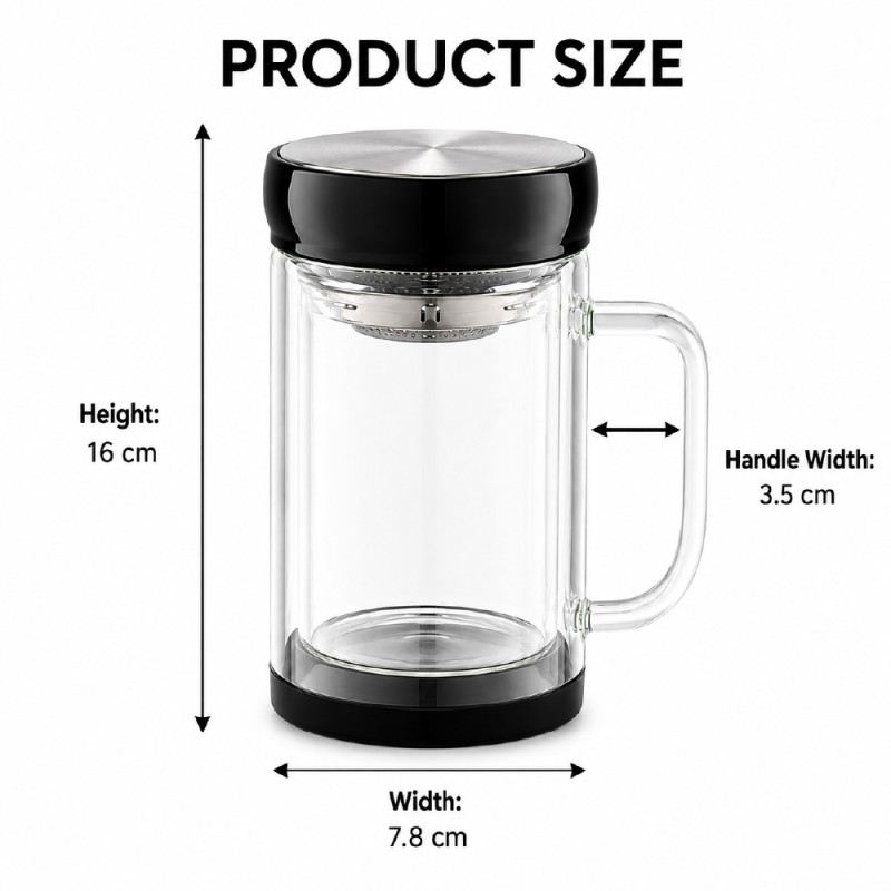Elegant Ceramic Mug/Cup Set – Transparent Premium Finish (16 x 7cm)