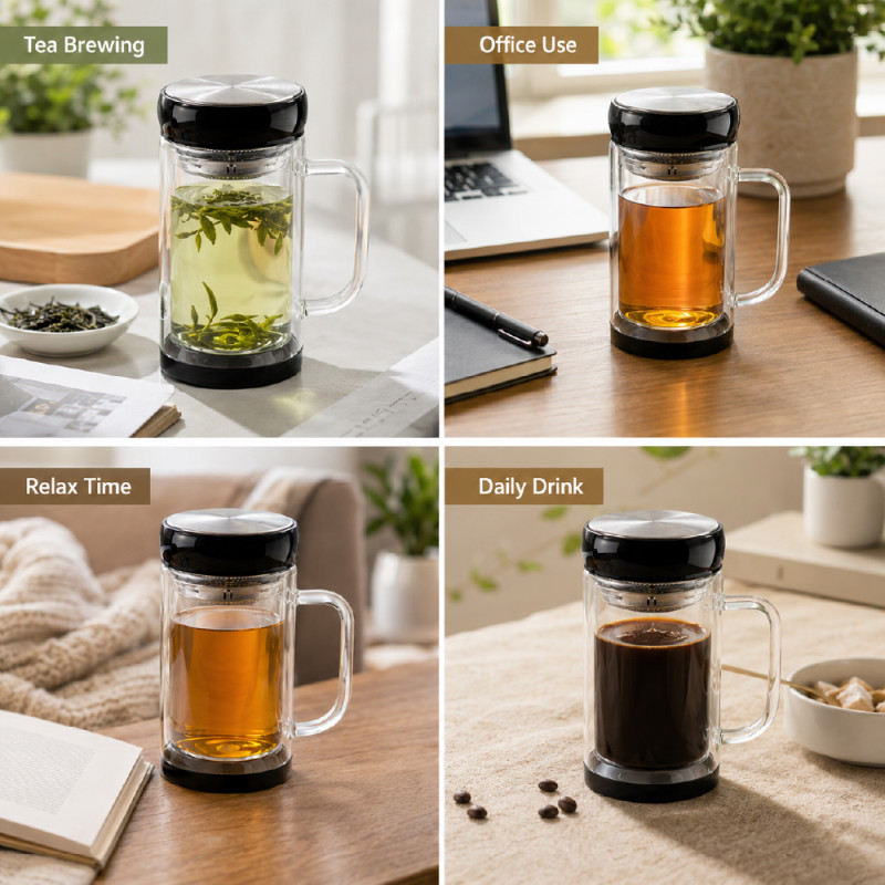 Elegant Ceramic Mug/Cup Set – Transparent Premium Finish (16 x 7cm)