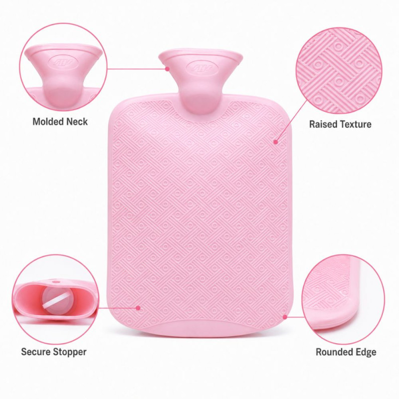 Pink Hot Water Bottle – Pink (34.5x19cm)