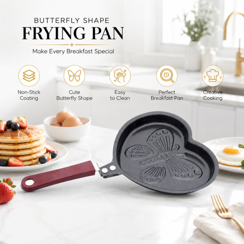 Professional Non-Stick Frying Pan – Wooden &amp; Black Heat-Resistant (2x29cm)