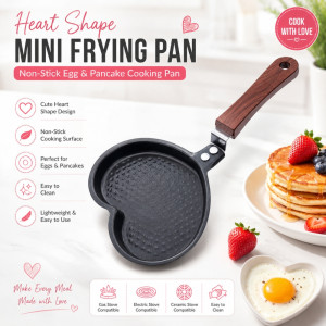 Professional Non-Stick Frying Pan – Wooden &amp; Black Heat-Resistant (2x28.5cm)