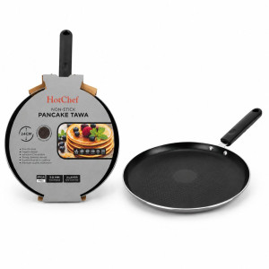 HotChef 24cm Non-Stick Pancake Tawa – Induction Compatible – Black