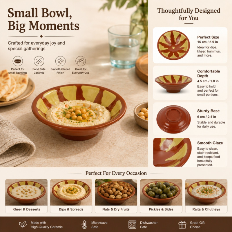 Bright Pro Melamine Bowl Designed for Everyday Cooking & Kitchen Excellence – Brown (H-4.5, W-15, DIA-6 CM)
