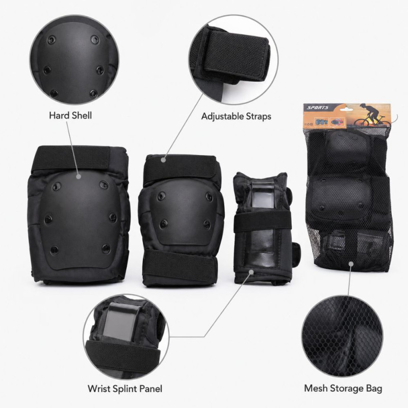 Knee Protective Gear Set – Black