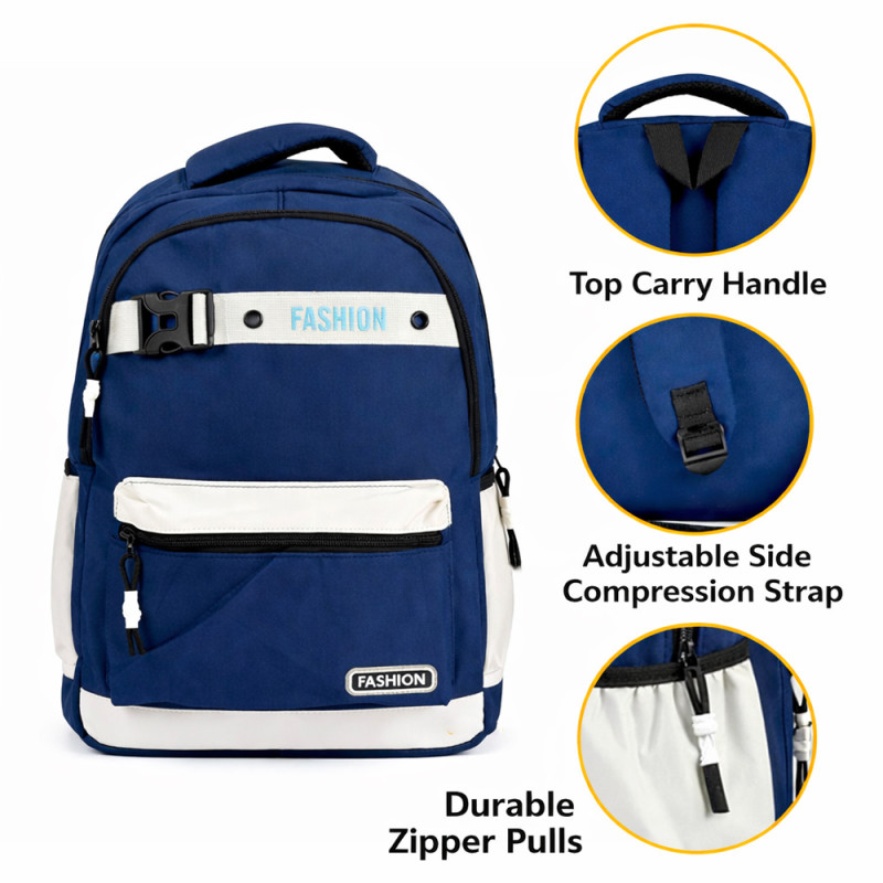 Multi-Compartment 18 inches School and Travel Backpack – Dark Blue