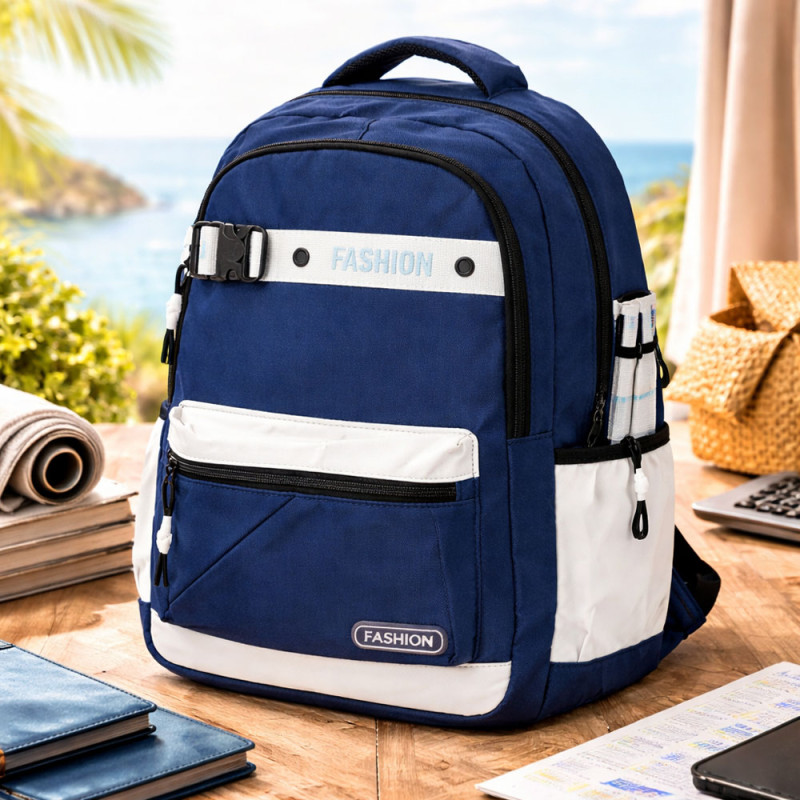 Multi-Compartment 18 inches School and Travel Backpack – Dark Blue