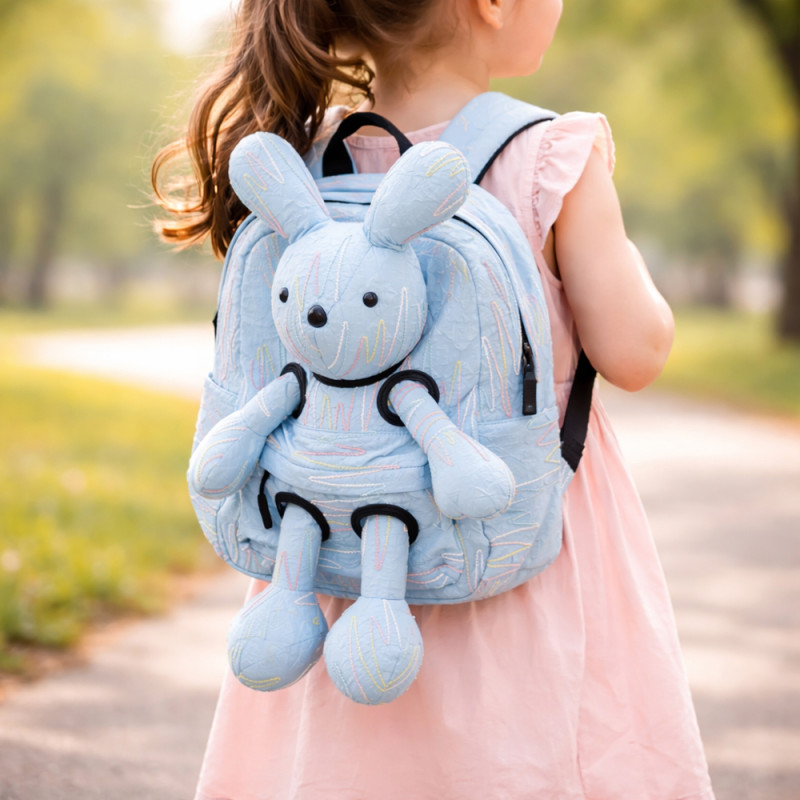 Toddler Backpack Cute Bunny Hug – Light Blue (44cm)