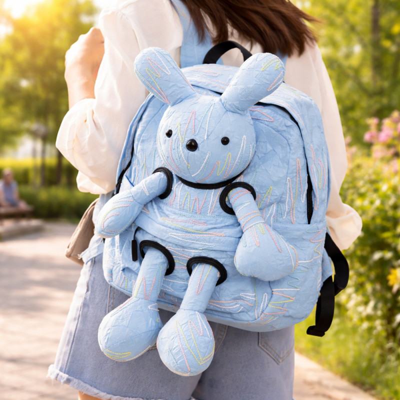 Toddler Backpack Cute Bunny Hug – Light Blue (44cm)