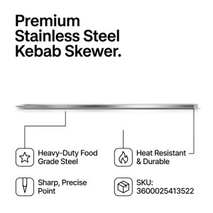 Smart Guard Barbecue Needle Designed for Outdoor Grilling &amp; Family Gatherings – Stainless Steel (H-64.5, W-1 CM)