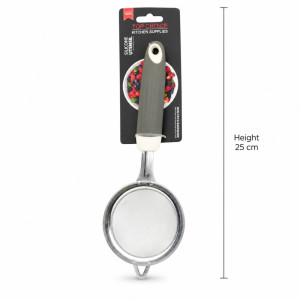 Silicone Strainer with Handle - Silver (Medium)