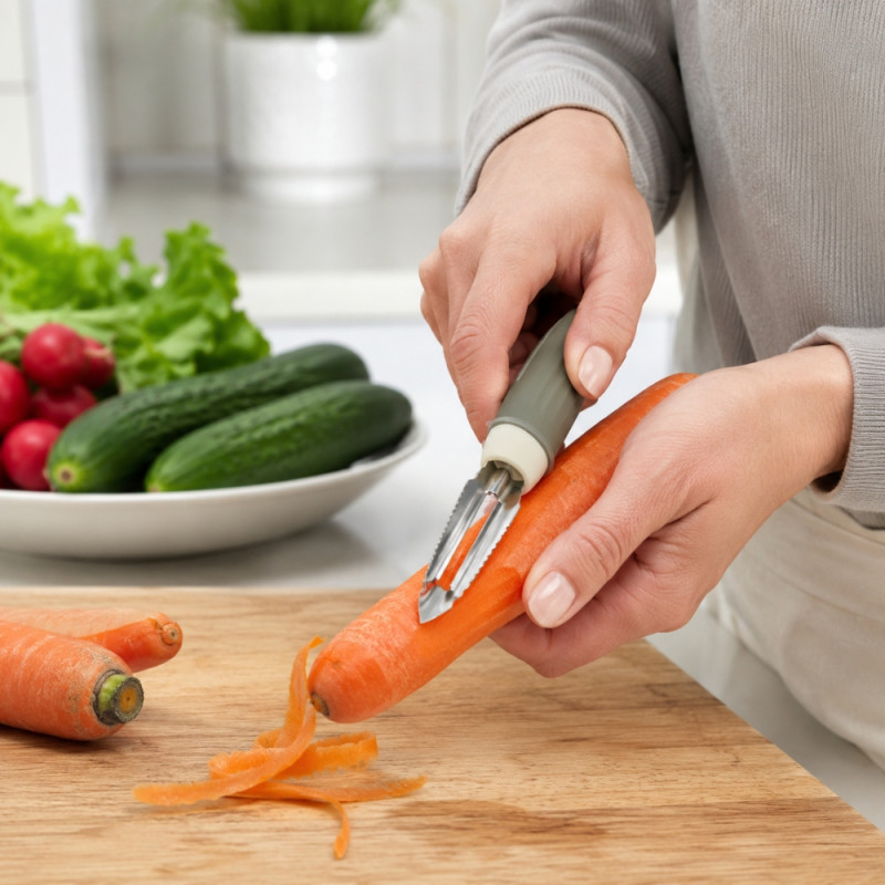Rubber Form Kitchen Peeler Designed for Everyday Cooking & Kitchen Excellence – Silvet (H-20CM)