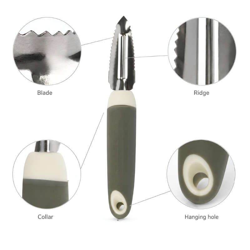 Rubber Form Kitchen Peeler Designed for Everyday Cooking & Kitchen Excellence – Silvet (H-20CM)