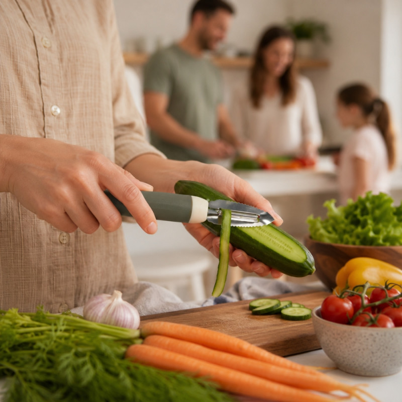 Rubber Form Kitchen Peeler Designed for Everyday Cooking & Kitchen Excellence – Silvet (H-20CM)
