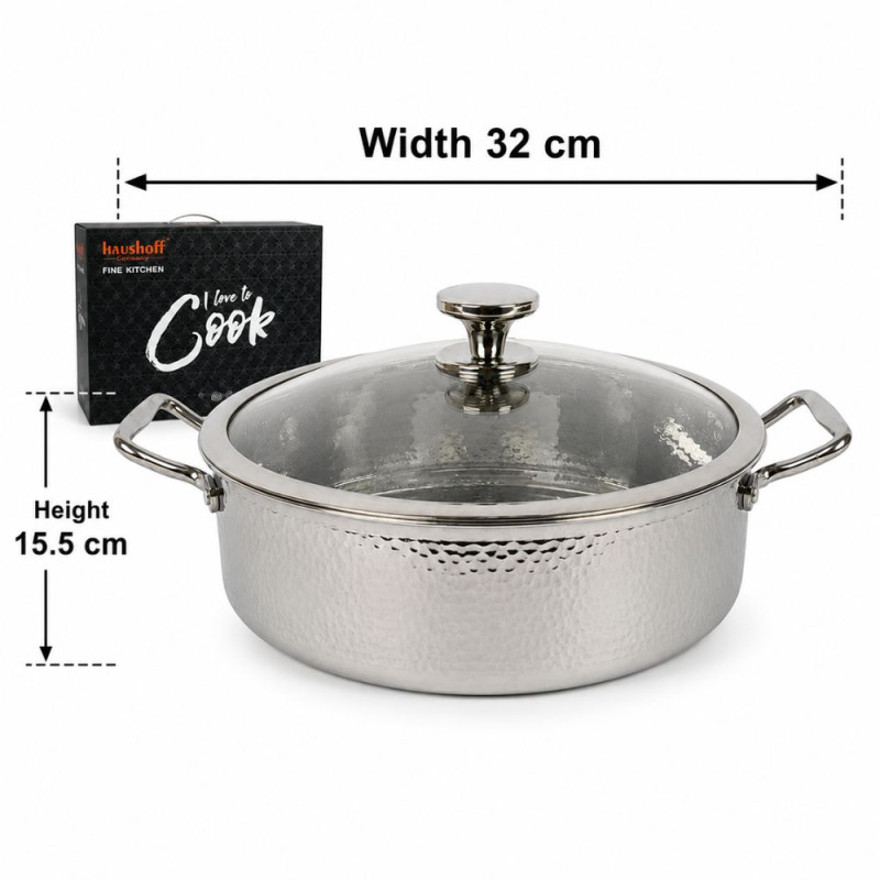 Stainless Steel Cooking Pan – Silver (32cm)