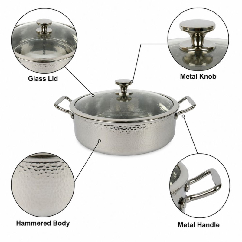Stainless Steel Cooking Pan – Silver (32cm)