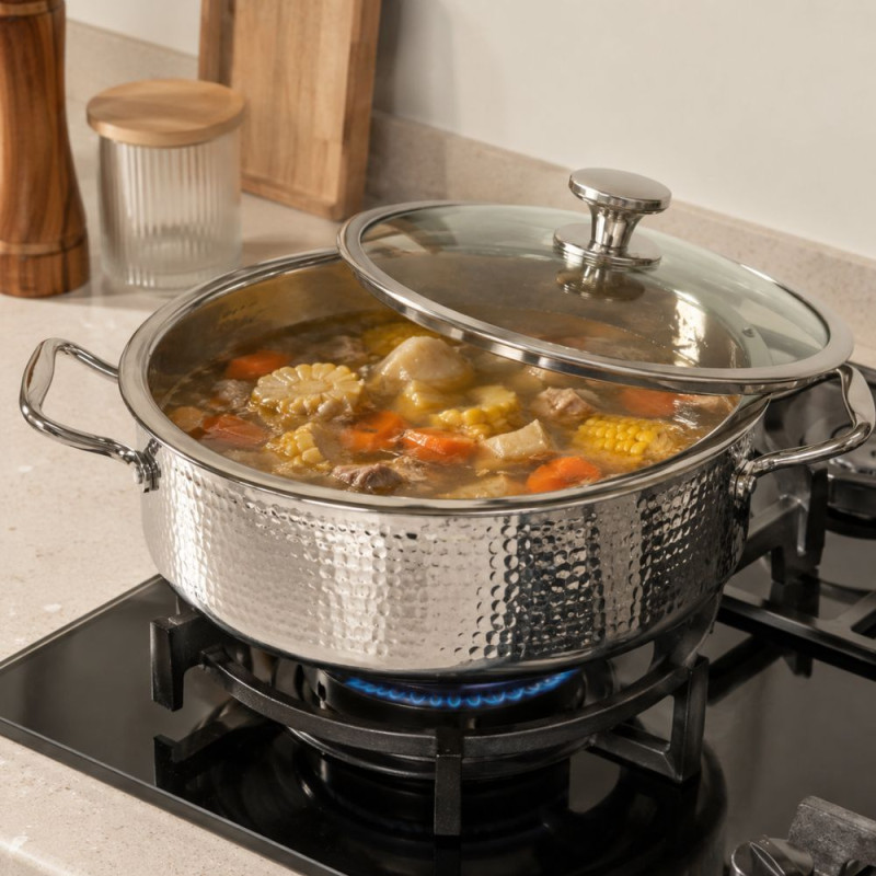 Stainless Steel Cooking Pan – Silver (32cm)