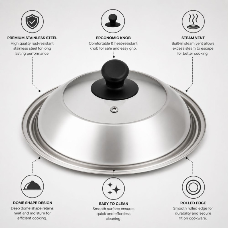 Stainless Steel Pot Lid - 30 cm
