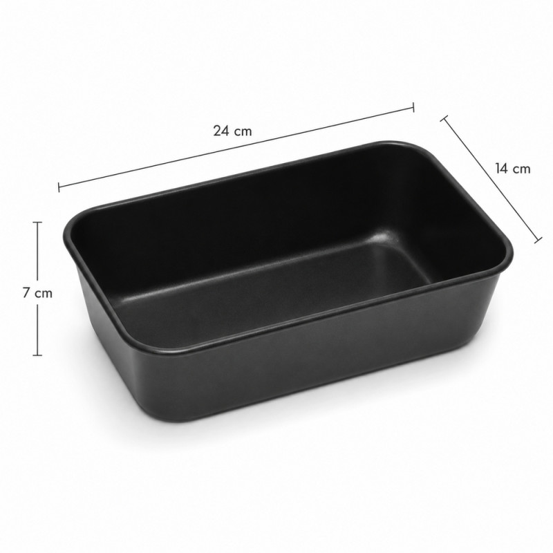 24x7cm Black Loaf Pan
