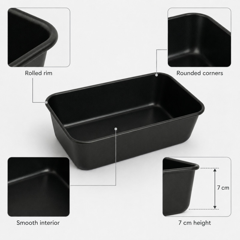 24x7cm Black Loaf Pan